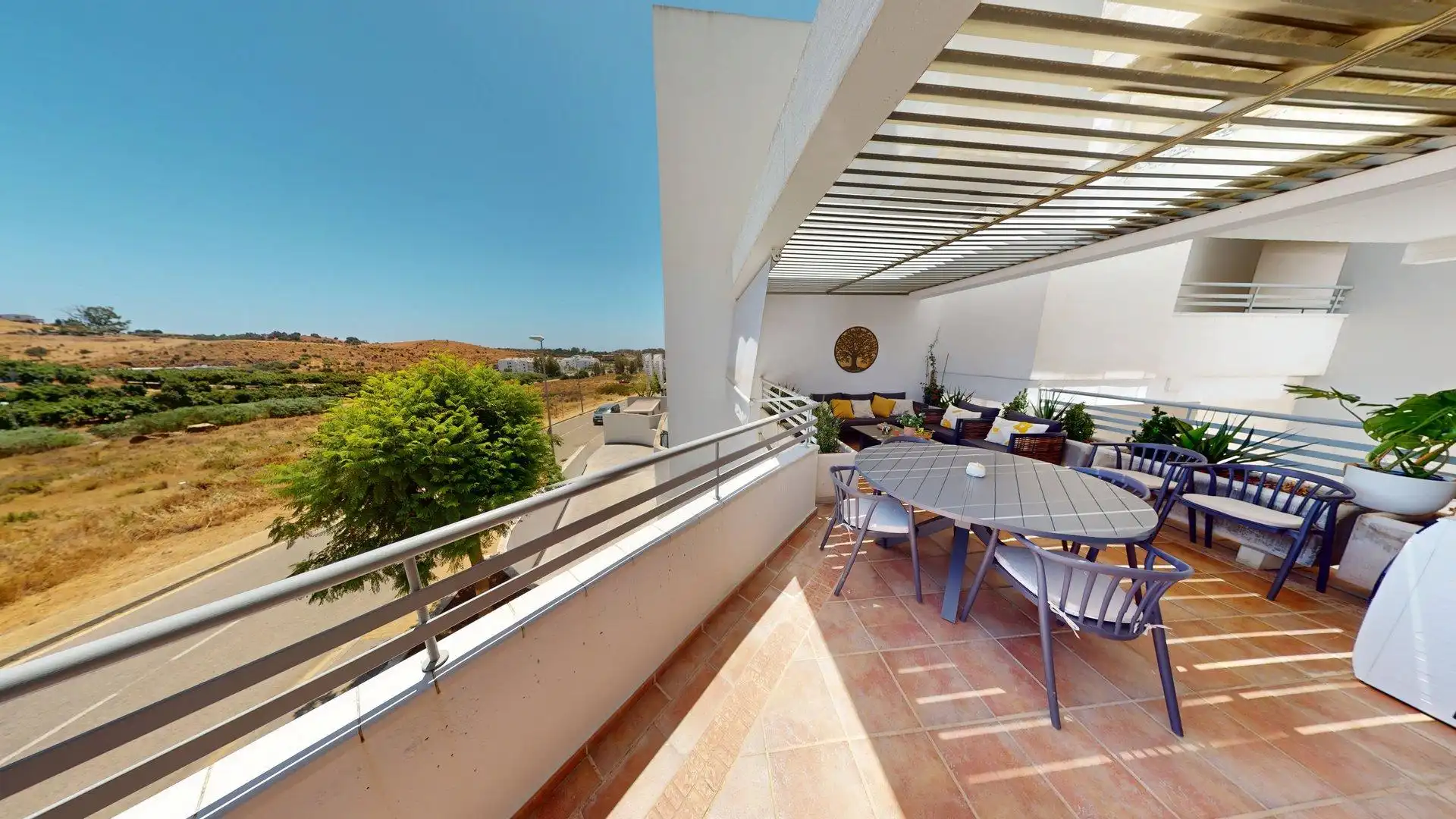 Terrasse von Wohnung zum Verkauf in Mijas mit Klimaanlage, Heizung und Privatgarten