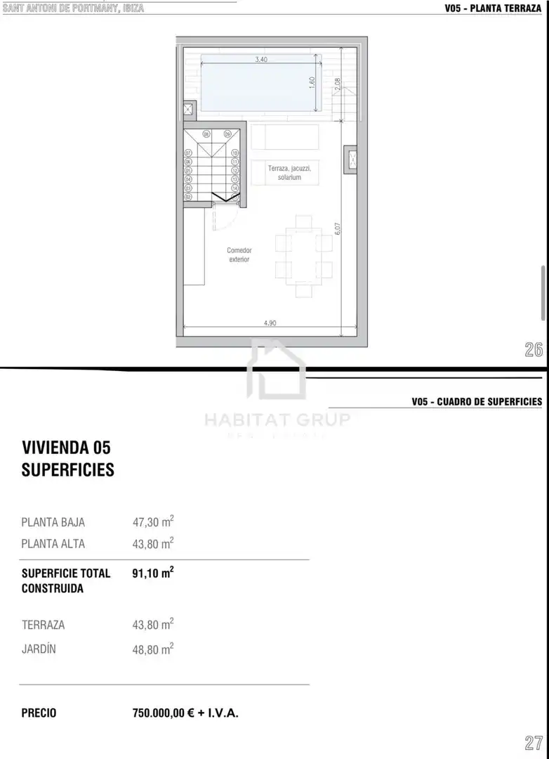 Reihenhaus mit Garten zum Verkauf in Sant Antoni de Portmany, imagen 14
