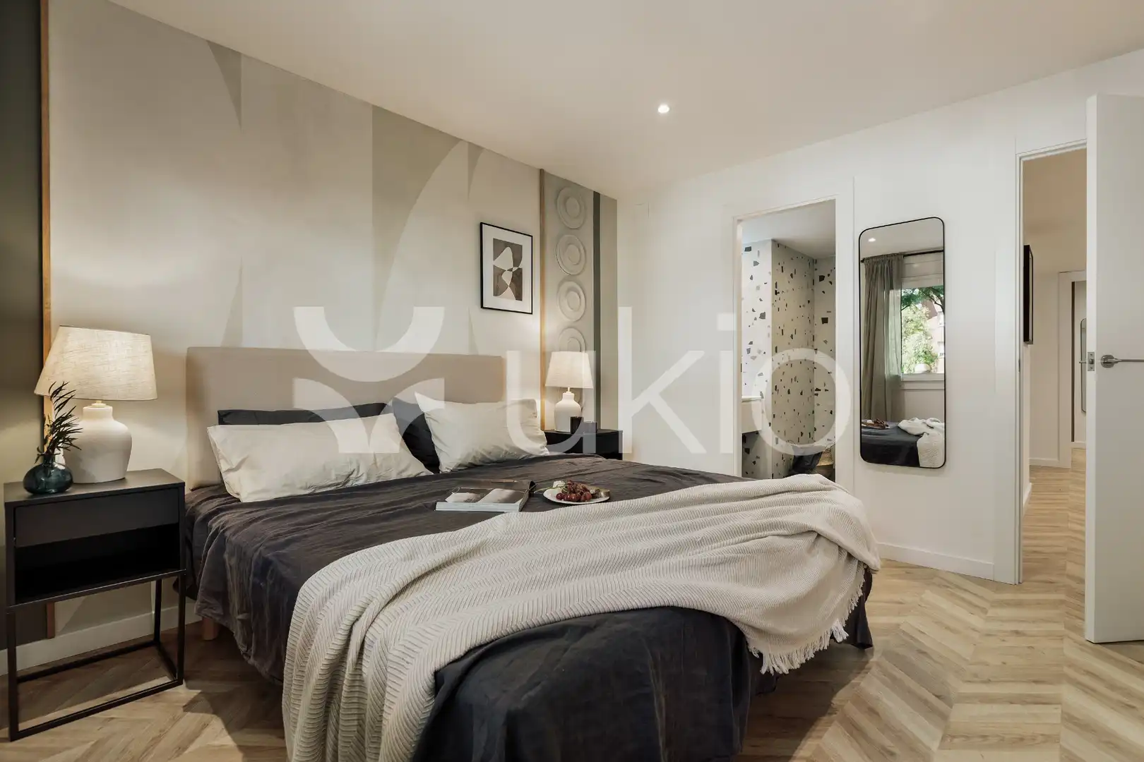 Schlafzimmer von Wohnungen zur Miete in Barcelona mit Klimaanlage, Heizung und Terrasse