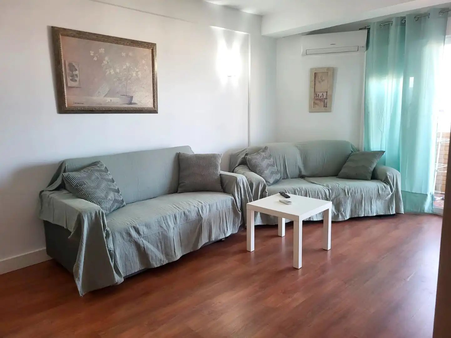 Living room of Flat for rent in Roquetas de Mar  with Air Conditioner, Terrace and Furnished