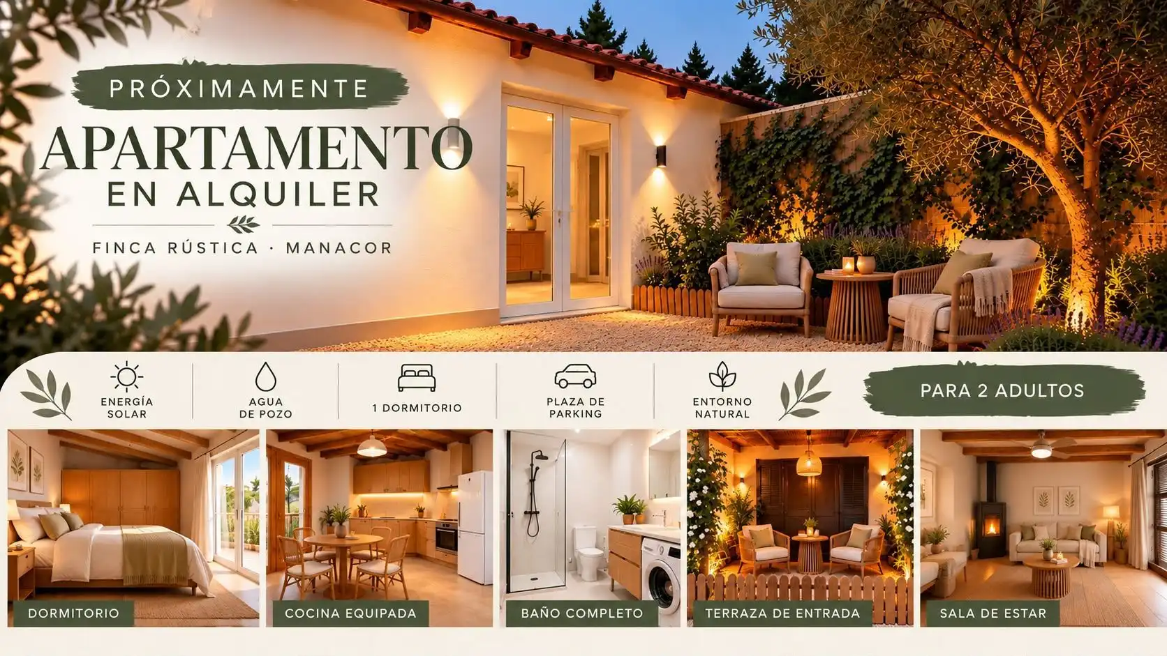 Casa rústica amb jardí de lloguer a Manacor Centre