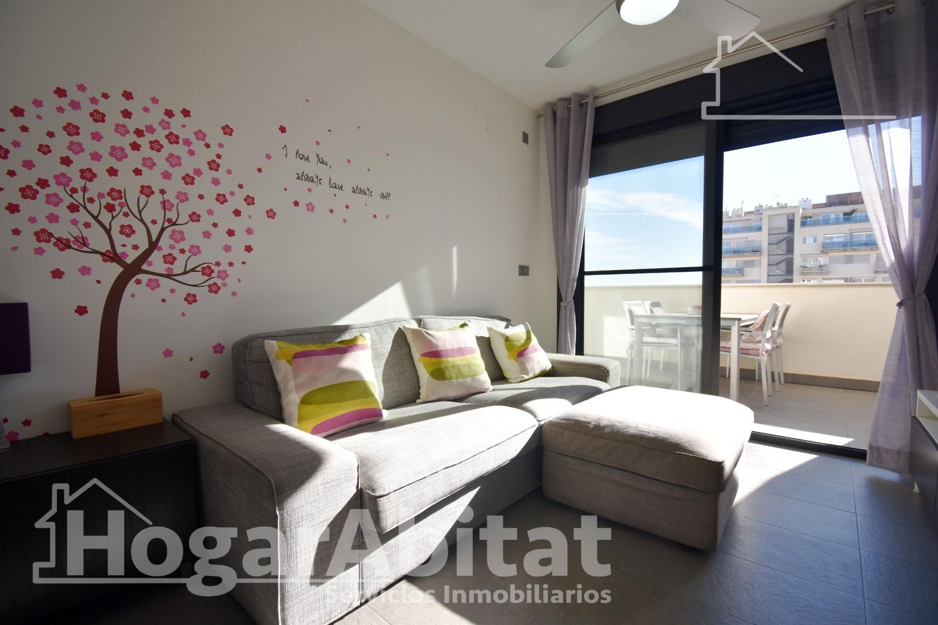 Sala d'estar de Pis en venda en Moncofa amb Aire condicionat, Jardí privat i Terrassa