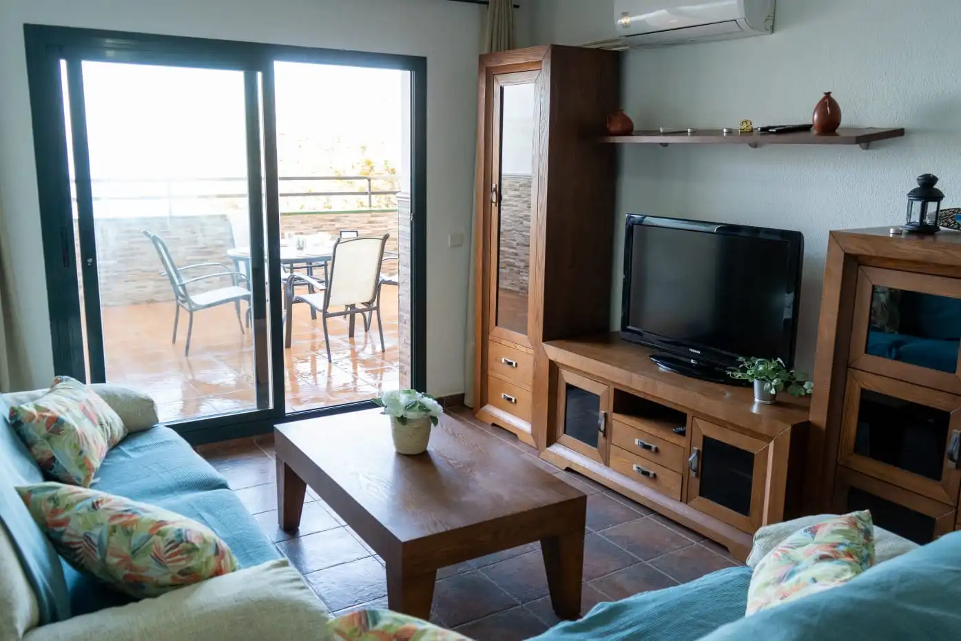 Living room of Flat for sale in Torrox  with Air Conditioner, Terrace and Furnished