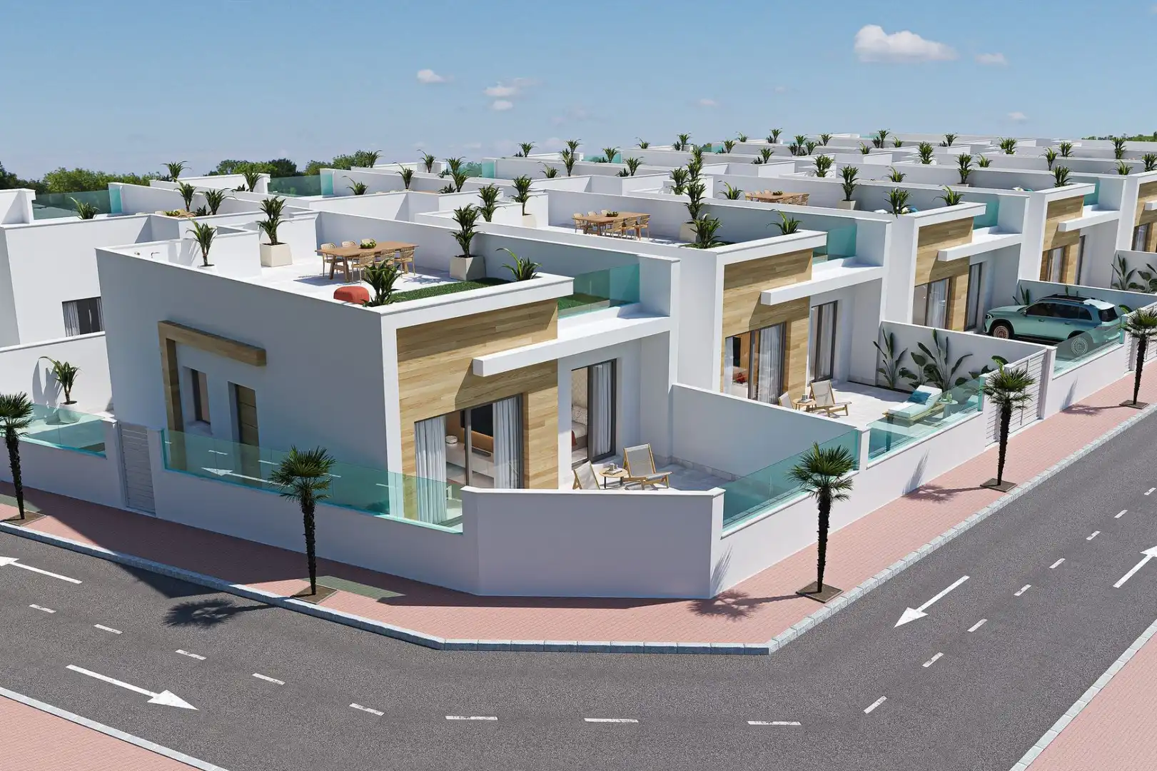 Vista exterior de Casa o xalet en venda en Torre-Pacheco amb Aire condicionat, Jardí privat i Domòtica