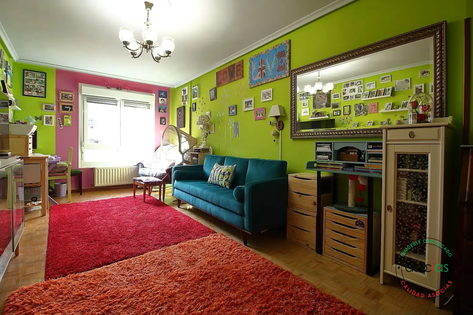 Sala de estar de Piso en venta en Gijón  con Calefacción, Parquet y Trastero