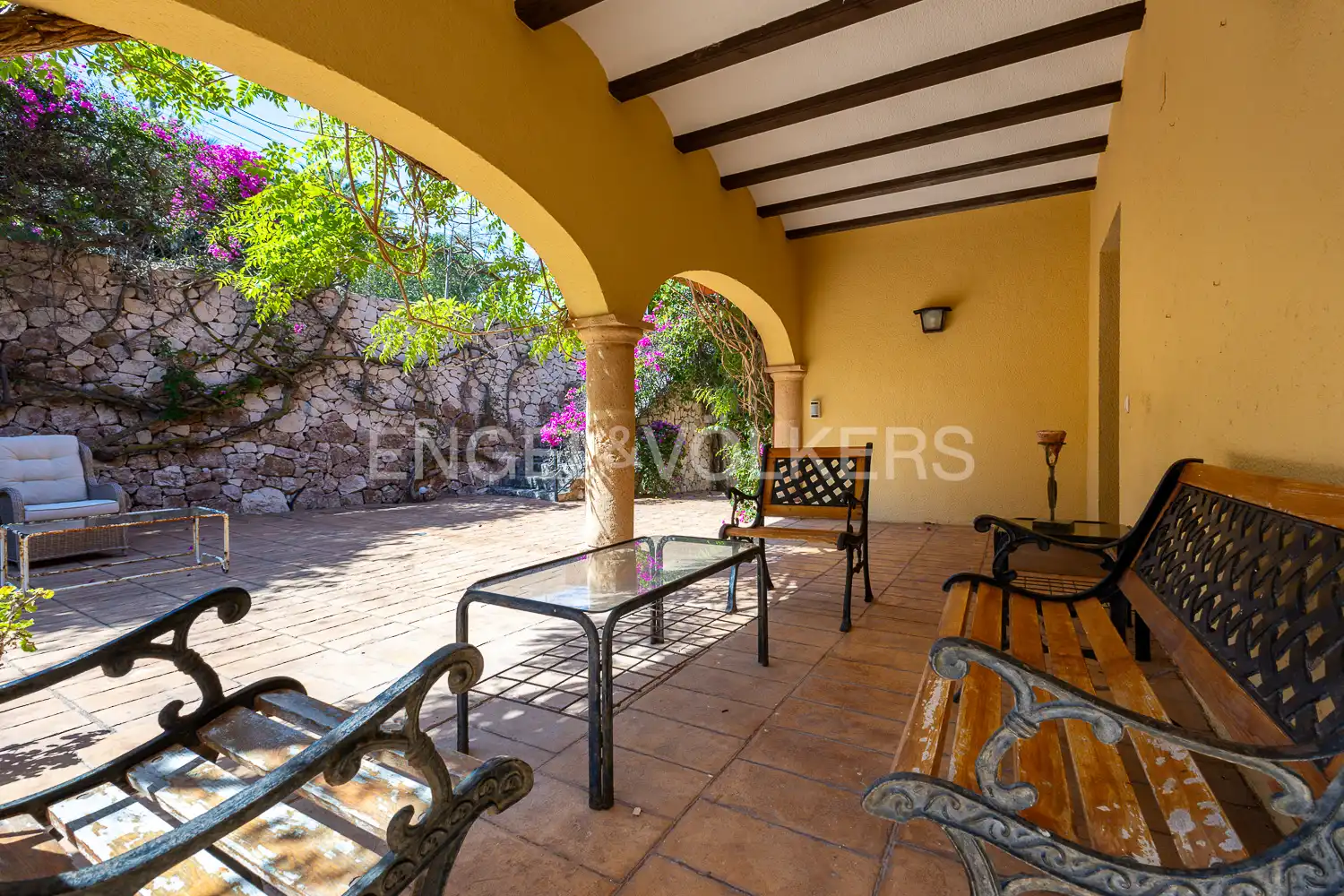 Terrasse von Haus oder Chalet zur Miete in Jávea / Xàbia mit Klimaanlage, Heizung und Privatgarten