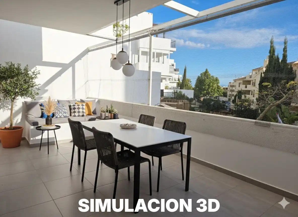 Terraza de Apartamento en venta en Mijas con Balcón, Alarma y Piscina comunitaria