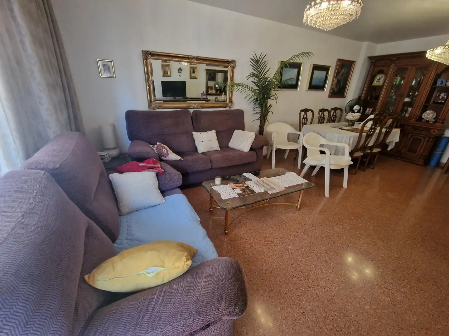 Living room of Flat for sale in Águilas  with Air Conditioner, Furnished and Balcony