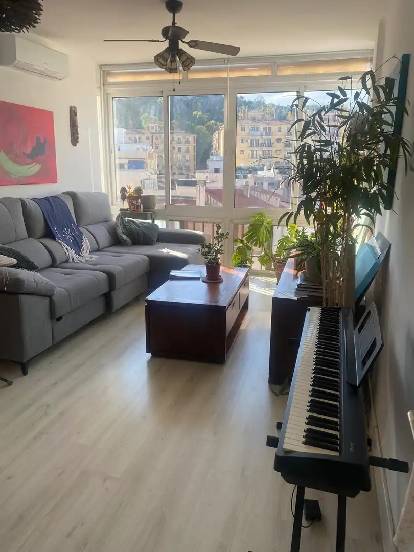 Sala de estar de Piso de alquiler en Málaga con Aire acondicionado, Amueblado y Balcón