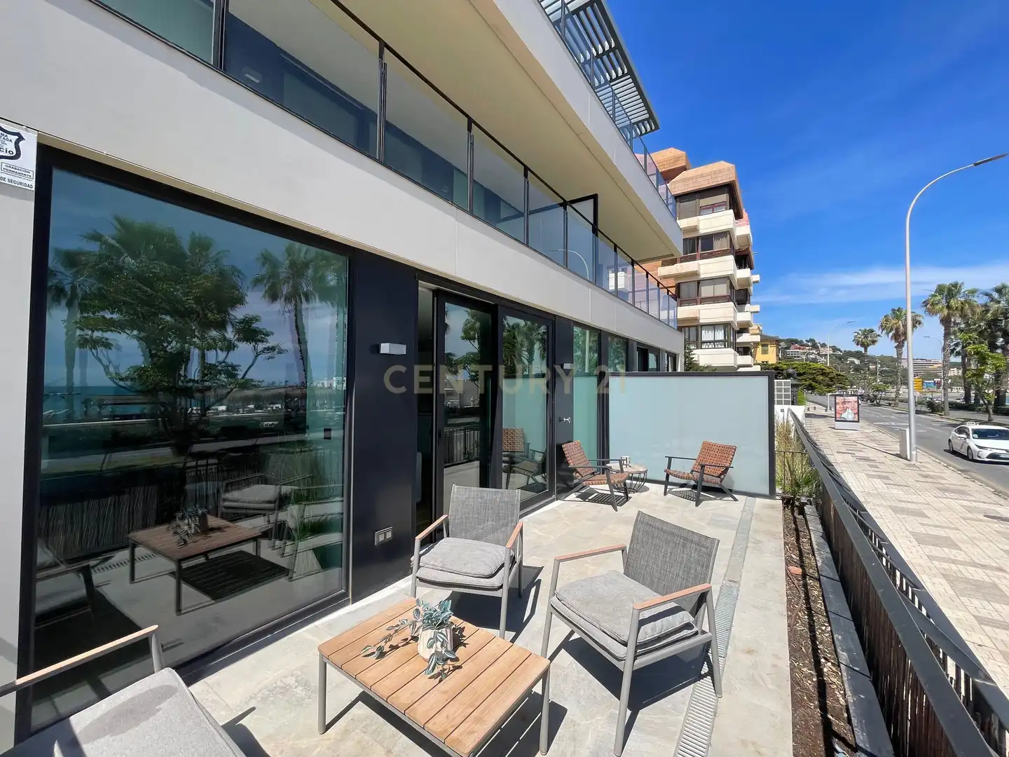 Terraza de Apartamento de alquiler en Málaga con Aire acondicionado, Lavadora y Microondas