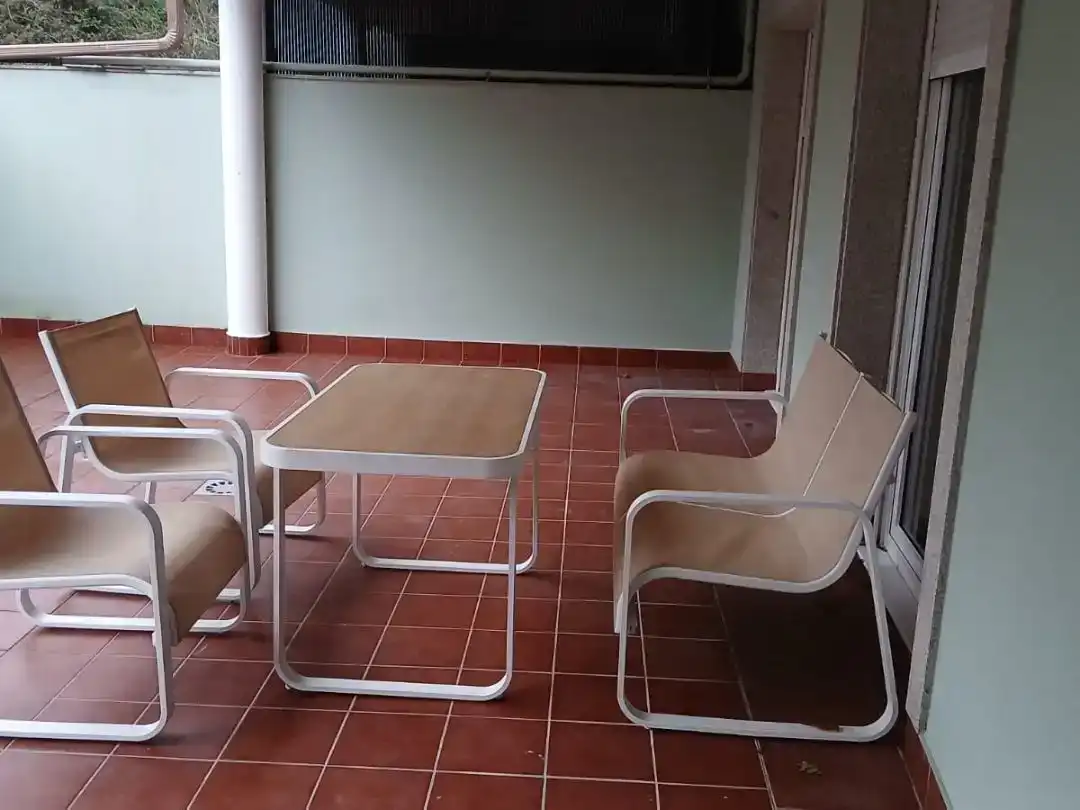 Terrasse von Wohnung zur Miete in Forcarei mit Parkett, Möbliert und Ofen