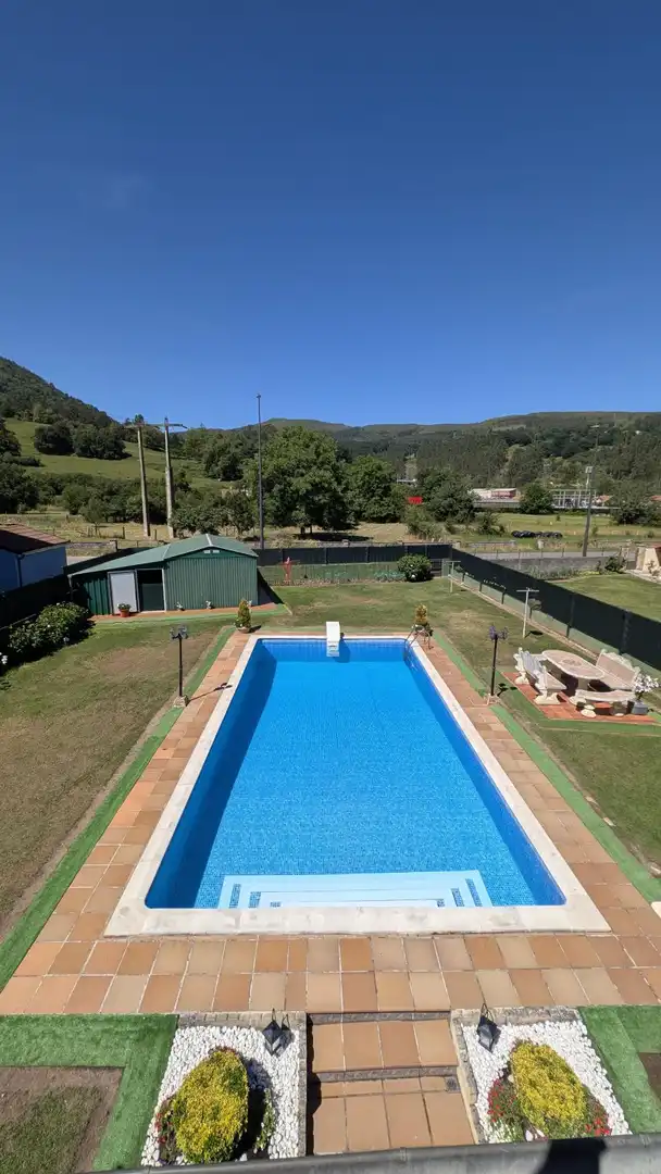 Swimming pool of Houses for sale in Los Corrales de Buelna   with Heating, Private garden and Terrace