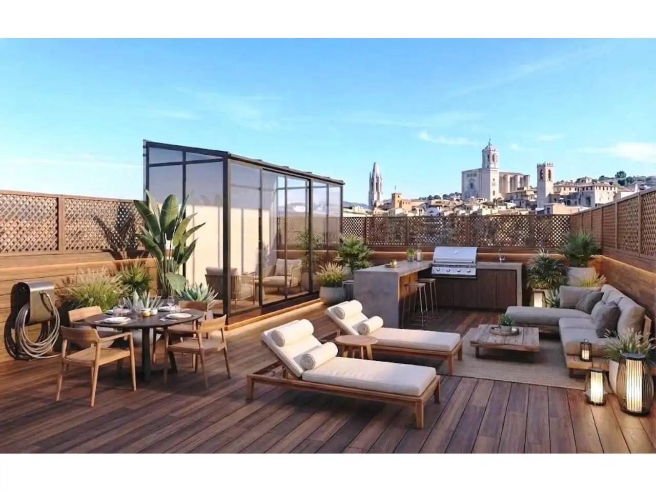 Terrasse von Wohnung zum Verkauf in Girona mit Klimaanlage, Heizung und Terrasse