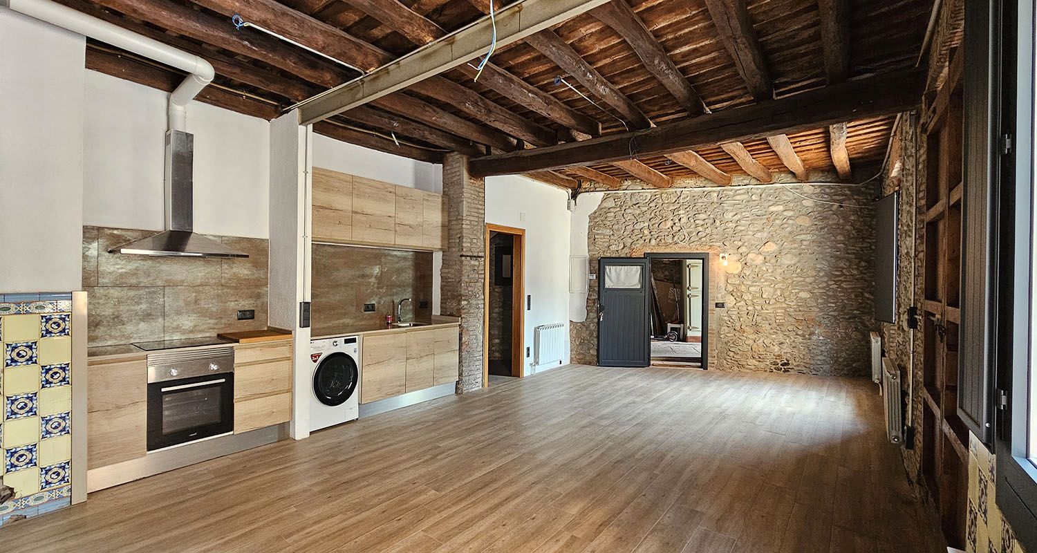 Cuina de Loft de lloguer en Sant Celoni amb Calefacció, Forn i Rentadora