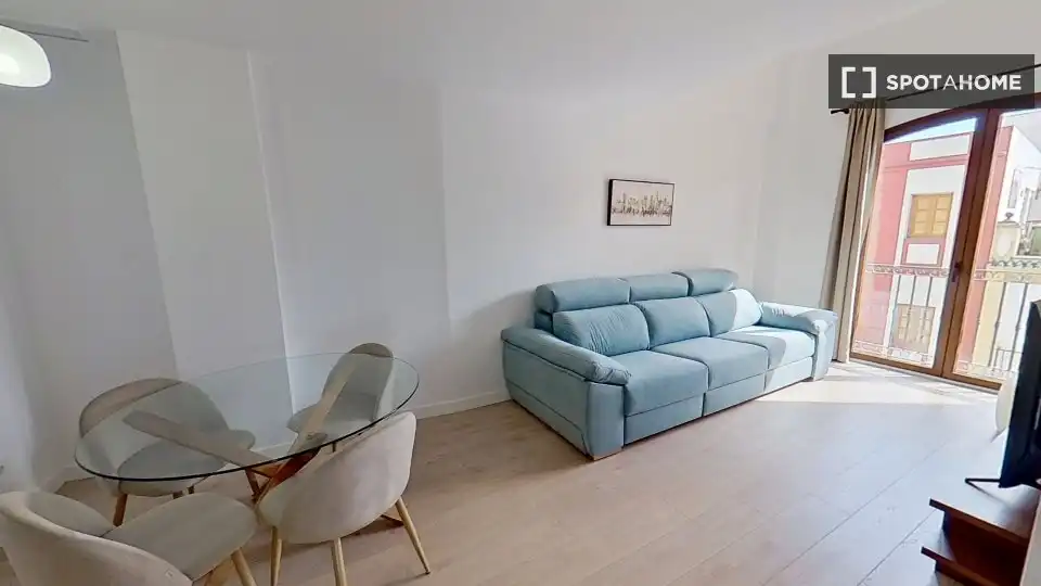Sala d'estar de Apartament per a compartir en Málaga amb Aire condicionat, Terrassa i Moblat