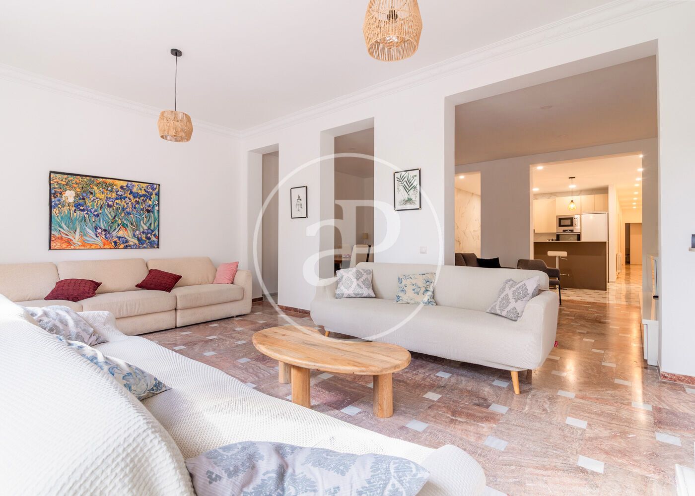 Sala d'estar de Pis de lloguer en  Madrid Capital amb Aire condicionat, Calefacció i Moblat