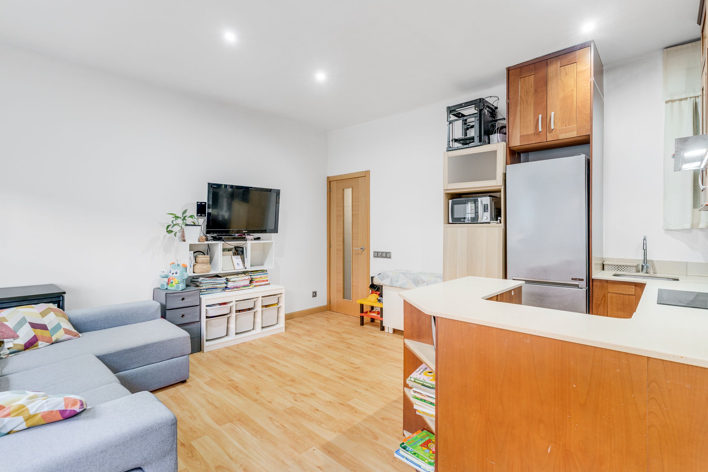 Sala d'estar de Pis en venda en  Barcelona Capital amb Calefacció