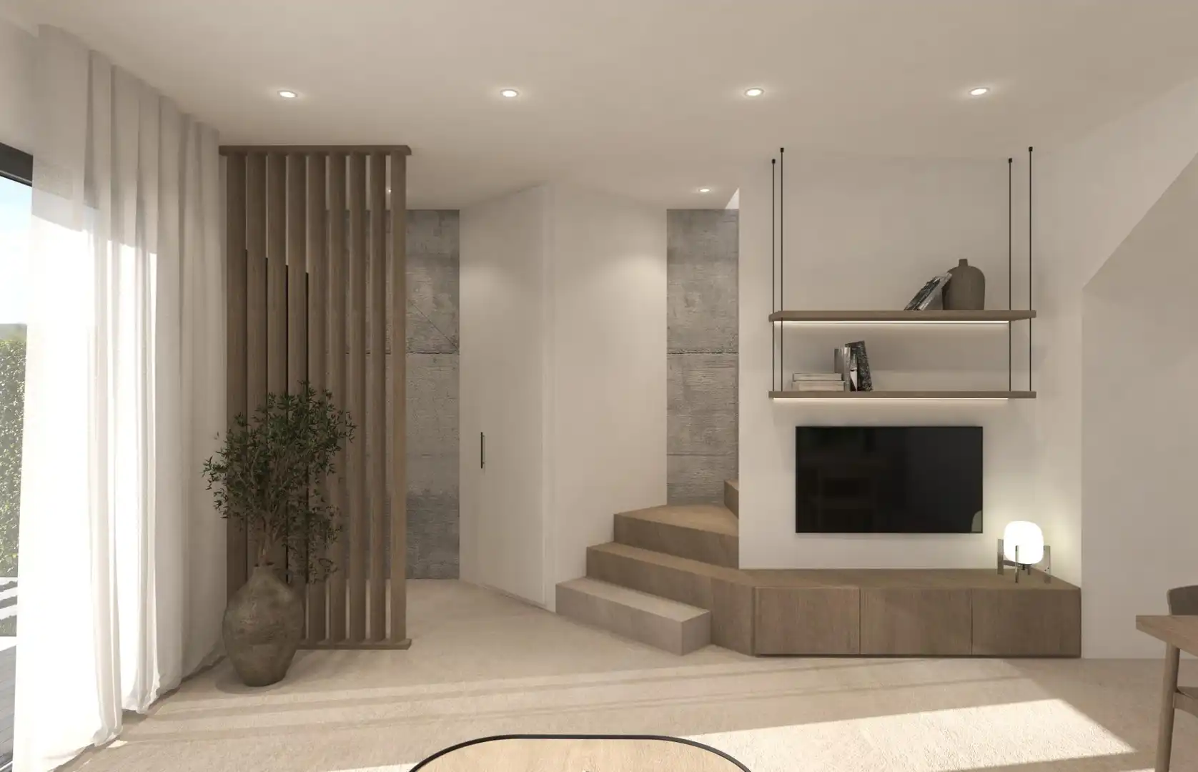 Sala de estar de Casa adosada en venta en Navata con Calefacción, Jardín privado y Parquet