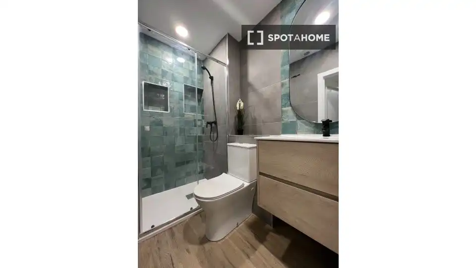 Bathroom of Flat for rent in Madrid  with Air Conditioner, Heating and Furnished