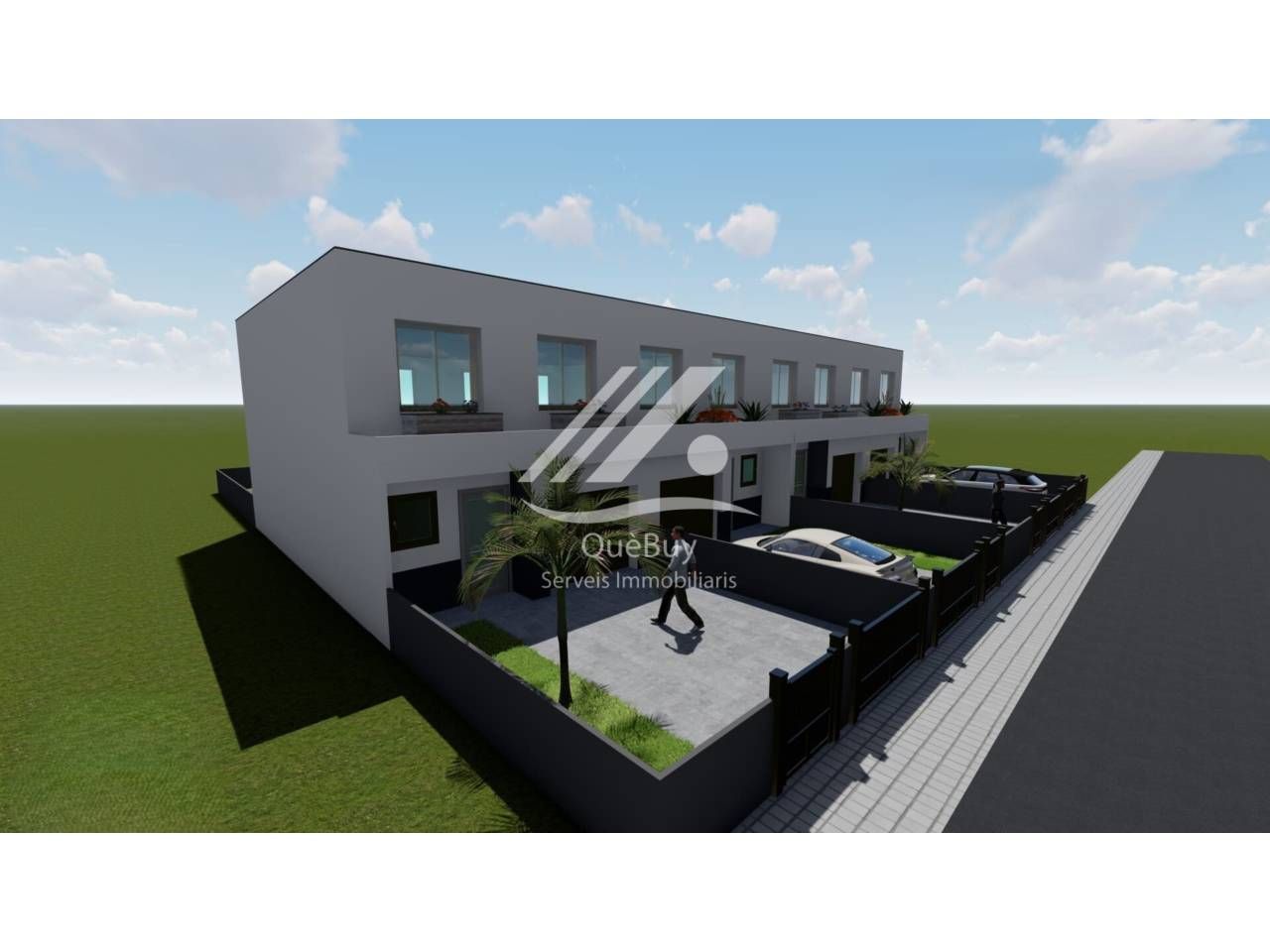 Exterior view of Single-family semi-detached for sale in El Pla de Santa Maria  with Air Conditioner, Heating and Private garden