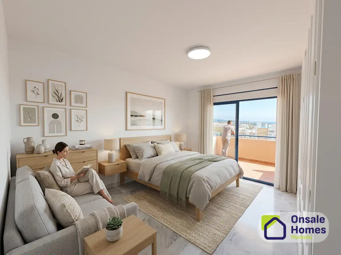Schlafzimmer von Wohnung zum Verkauf in Marbella mit Abstellraum und Balkon