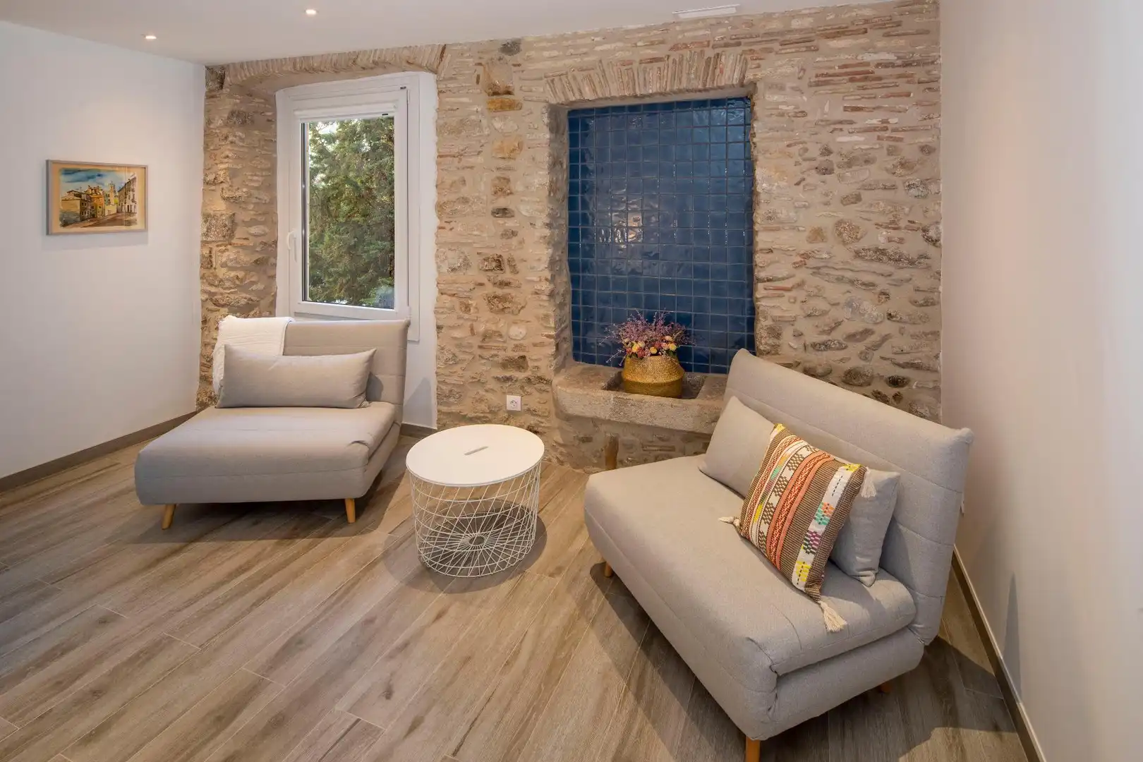 Sala de estar de Piso en venta en Girona con Aire acondicionado, Amueblado y Balcón