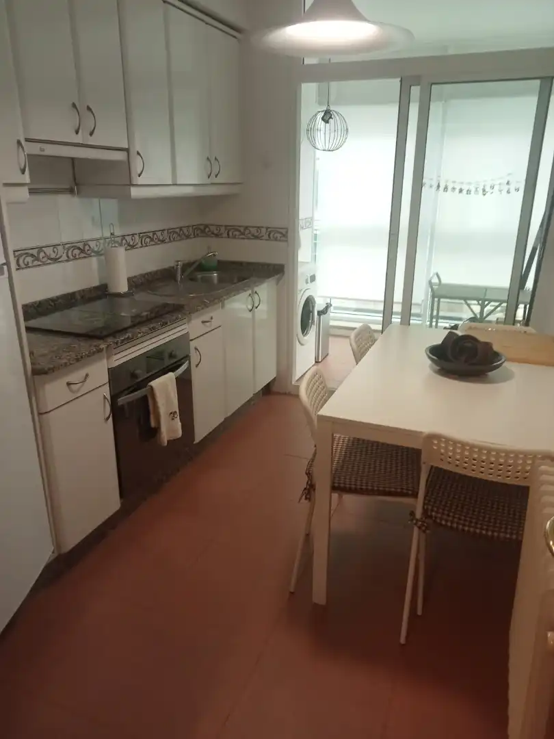 Kitchen of Flat for rent in Santiago de Compostela   with Heating, Parquet flooring and Terrace