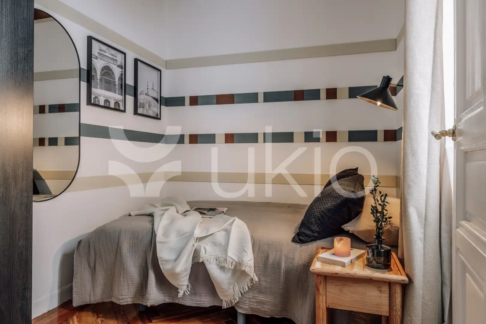 Schlafzimmer von Wohnungen zur Miete in Madrid mit Klimaanlage, Heizung und Terrasse