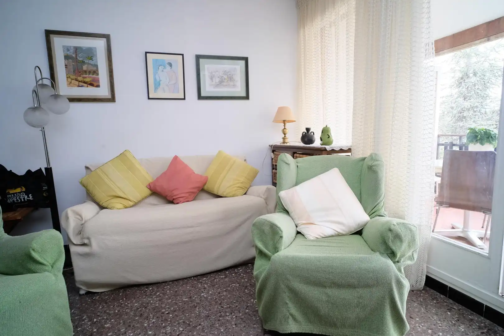 Sala de estar de Apartamento de alquiler en Caldes d'Estrac con Calefacción, Jardín privado y Terraza