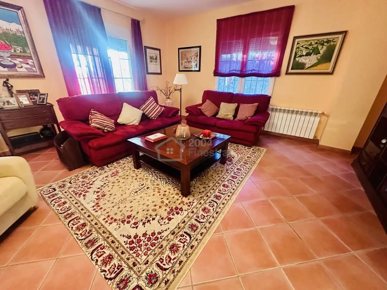 Sala de estar de Casa o chalet en venta en Finestrat con Aire acondicionado, Jardín privado y Terraza