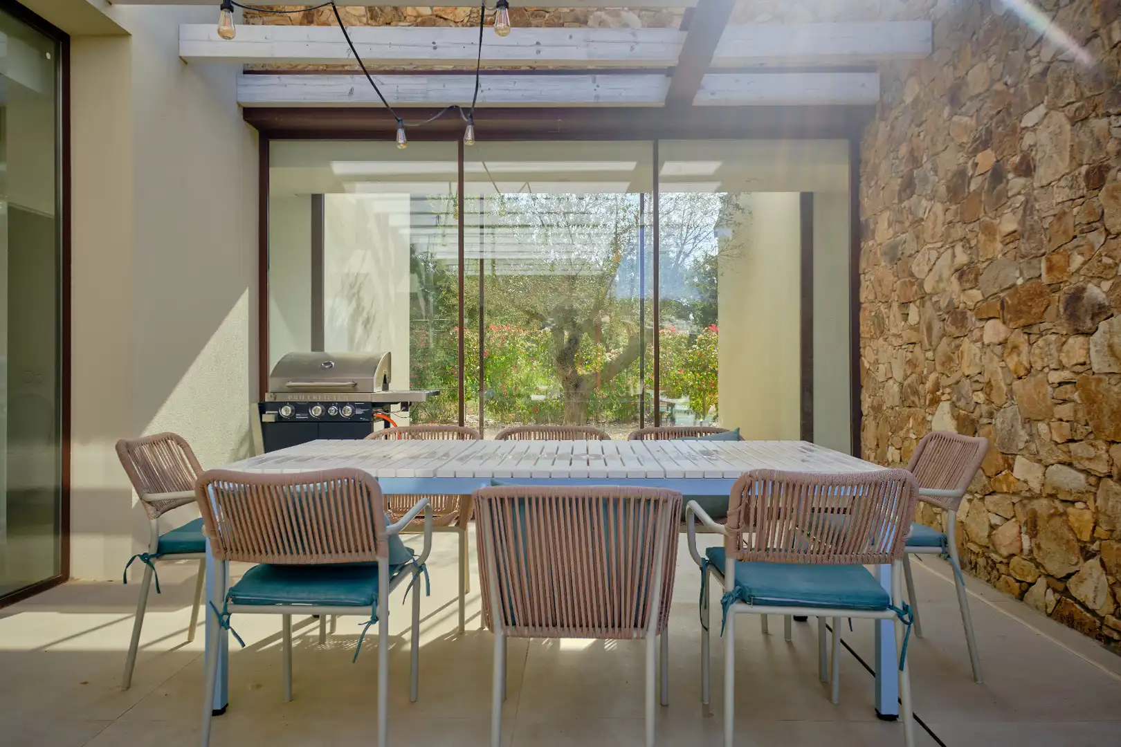 Terrace of Houses for rent in Mont-ras  with Air Conditioner, Heating and Private garden