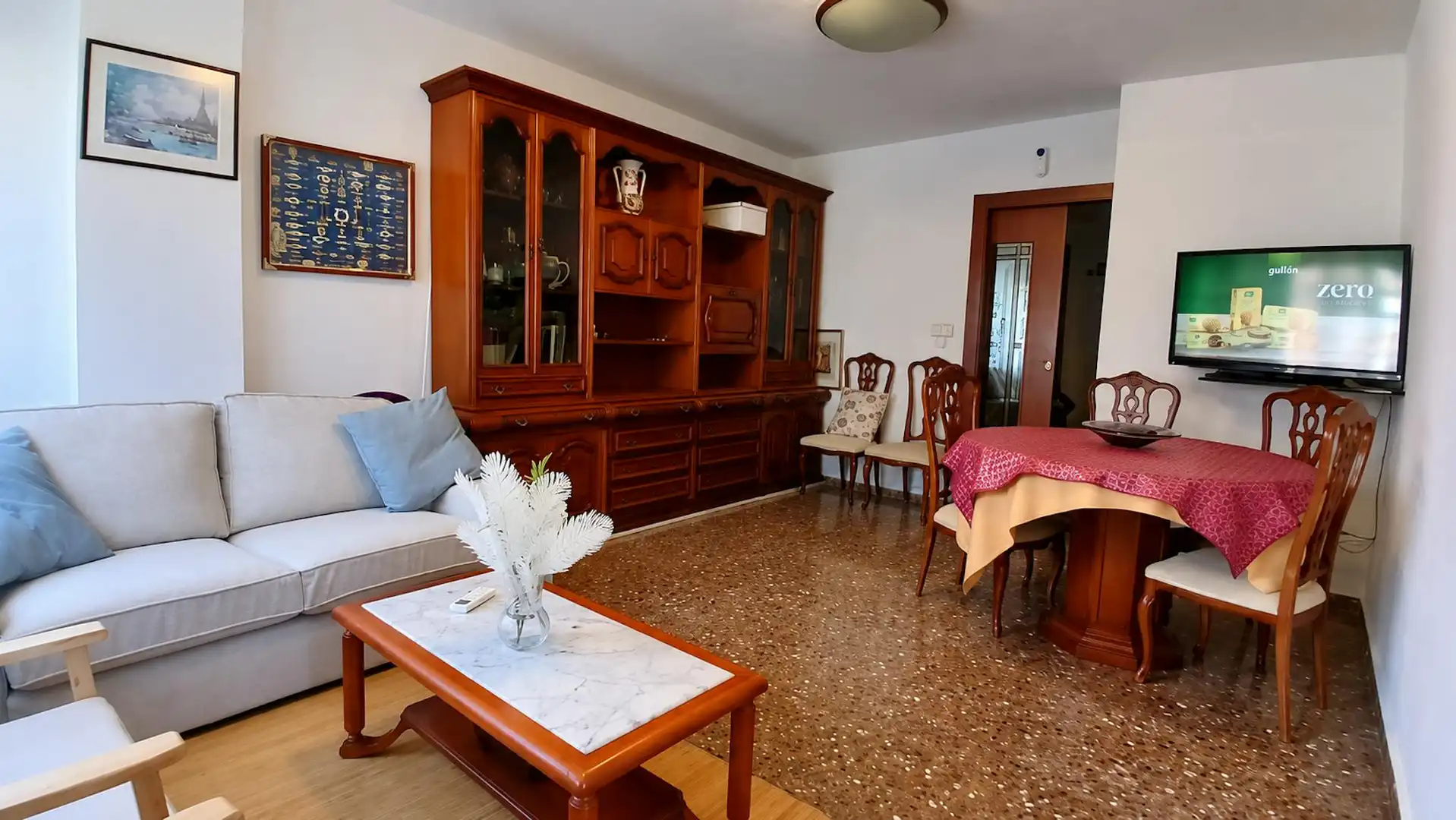 Wohnzimmer von Wohnung zur Miete in Valencia mit Klimaanlage, Möbliert und Waschmaschine