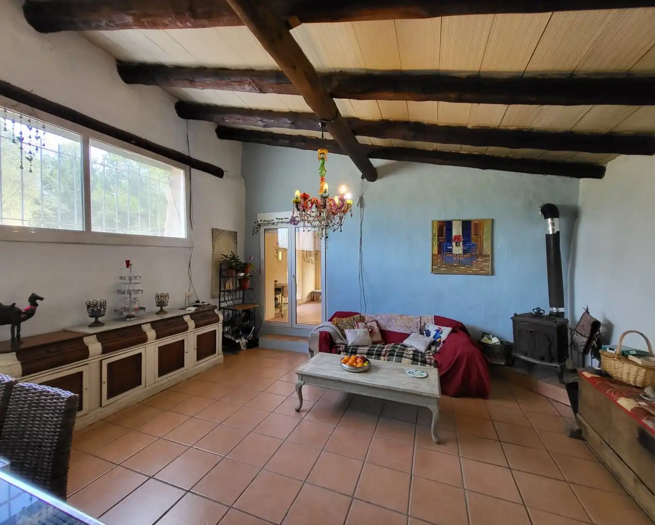 Wohnzimmer von Country house zum Verkauf in L'Ametlla de Mar  mit Privatgarten, Terrasse und Abstellraum