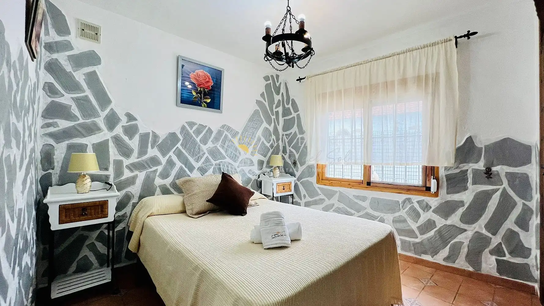 Schlafzimmer von Country house zur Miete in Frigiliana mit Schwimmbad und Haustiere erlaubt