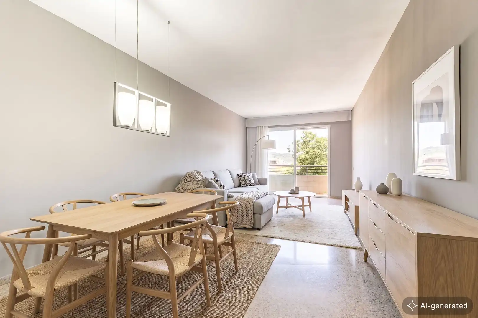Wohnzimmer von Wohnung zum Verkauf in Barcelona mit Klimaanlage, Heizung und Terrasse