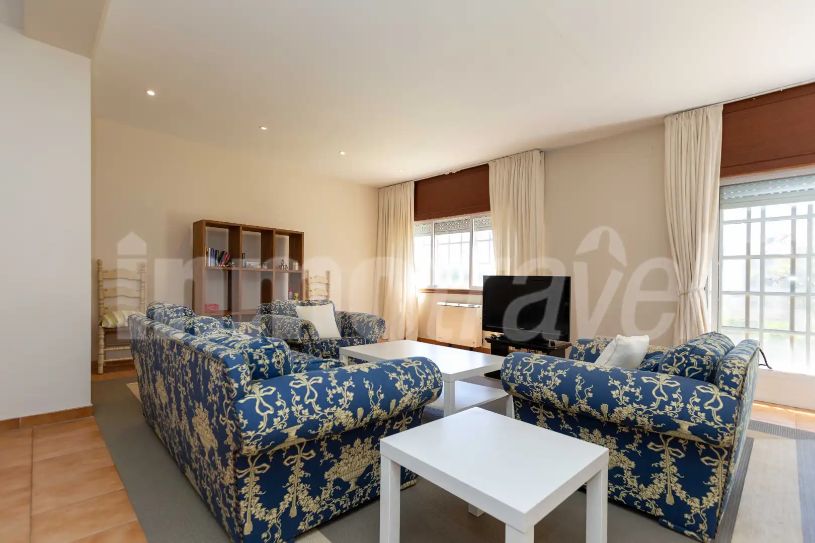 Sala d'estar de Casa adosada de lloguer en Sanxenxo amb Jardí privat, Terrassa i Moblat