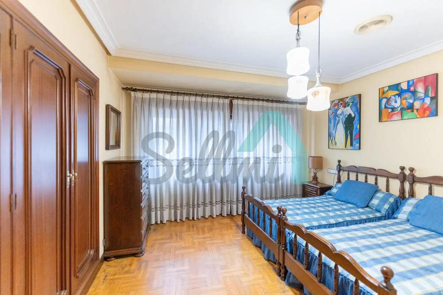 Bedroom of Flat for sale in Oviedo   with Heating, Parquet flooring and Terrace