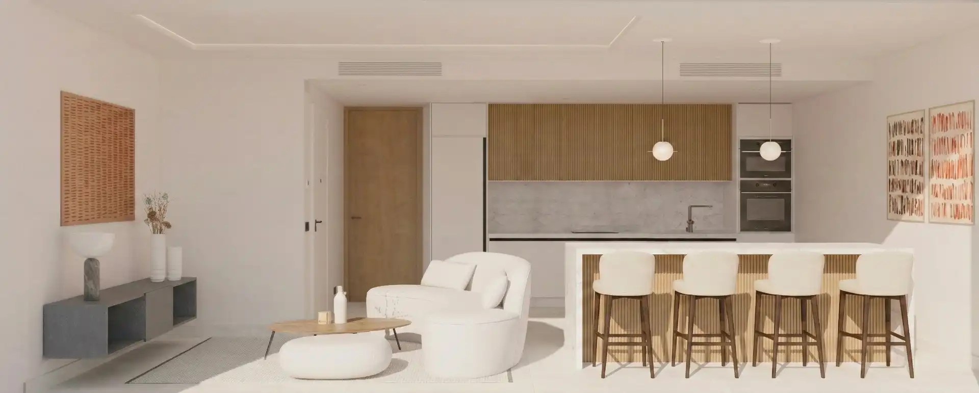 Wohnzimmer von Wohnung zum Verkauf in Torrevieja mit Klimaanlage und Gemeinschaftspool