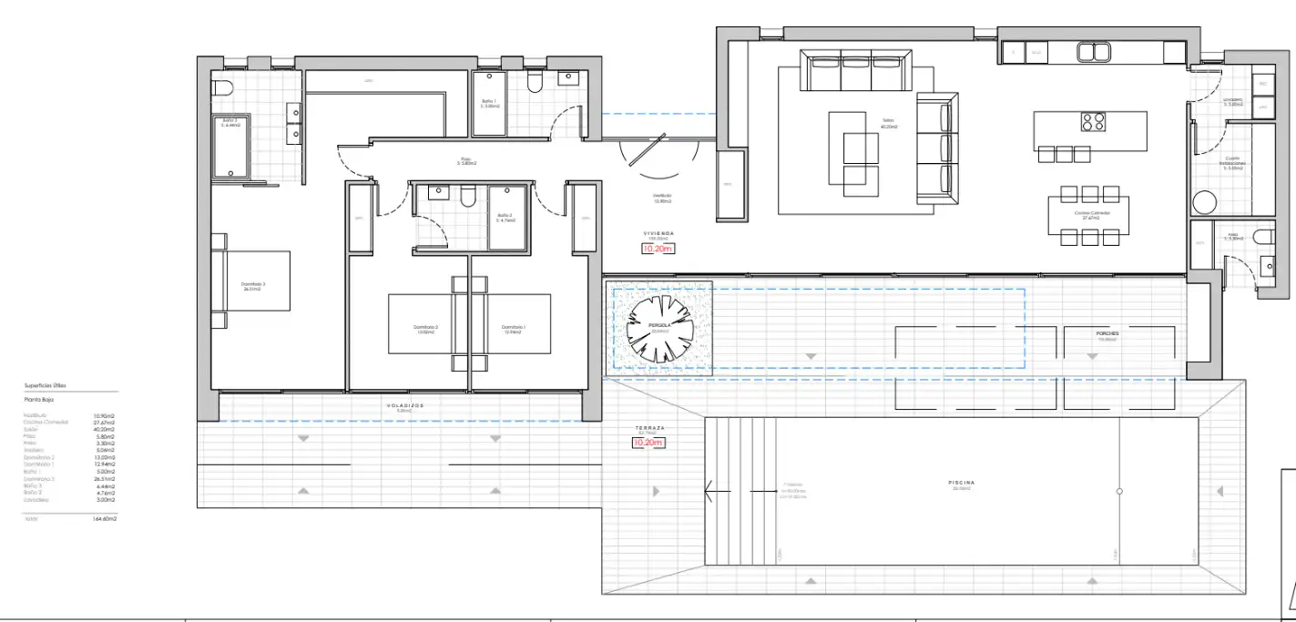 VILLA DE LUJO con 800 m PARCELA en CALPEVIVIENDA Ref TU008ND249 m CONSTRUIDOS800 m PARCELATRES DORMITORIOSCUATRO BANtildeOSPISCINA, imatge 4