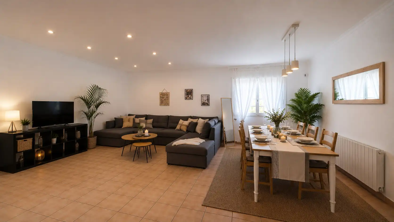 Sala d'estar de Casa o xalet de lloguer en El Vendrell amb Calefacció, Jardí privat i Parquet