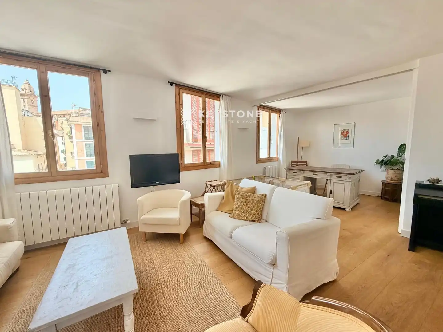 Sala d'estar de Pis de lloguer en  Palma de Mallorca amb Aire condicionat