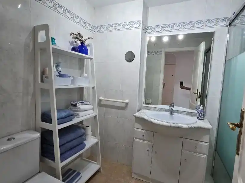Bathroom of Flat for rent in La Manga del Mar Menor  with Swimming Pool, Furnished and Balcony
