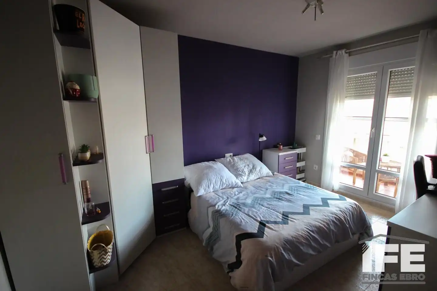 Schlafzimmer von Einfamilien-Reihenhaus zum Verkauf in Castejón (Navarra) mit Klimaanlage, Heizung und Privatgarten