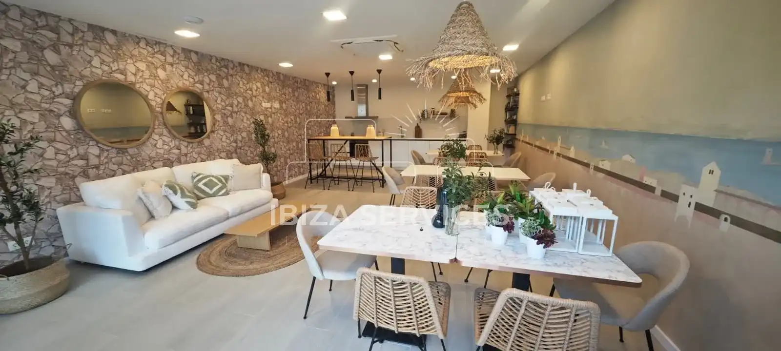 Dining room of Flat for rent in Eivissa  with Air Conditioner, Private garden and Swimming Pool