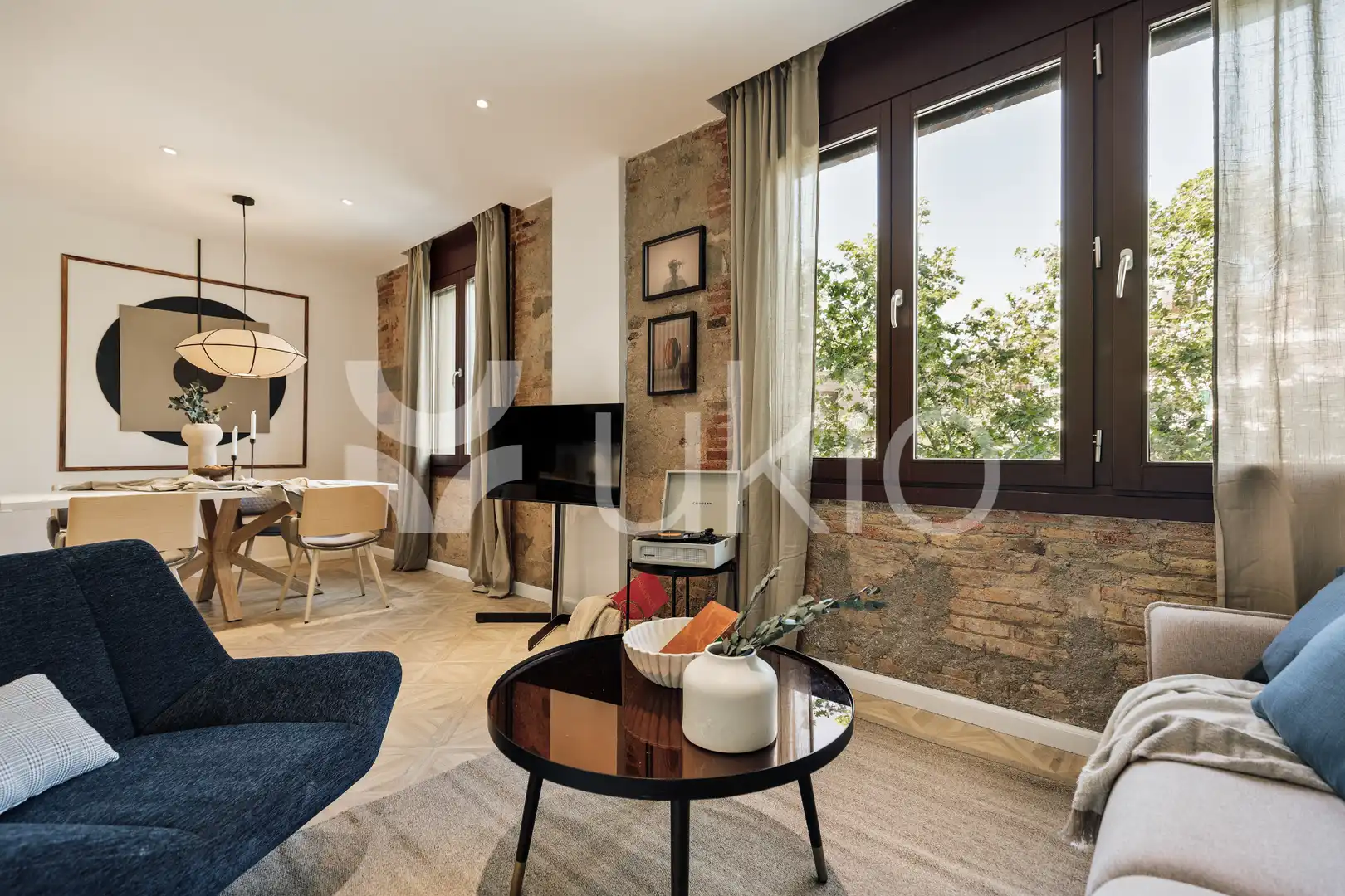 Living room of Apartments for rent in Barcelona  with Air Conditioner, Heating and Furnished