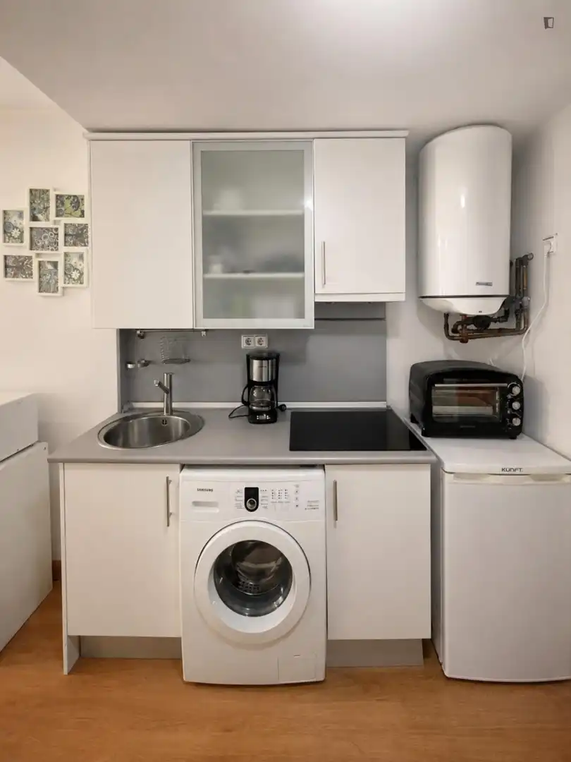 Cocina de Estudio de alquiler en Madrid con Aire acondicionado, Amueblado y Horno