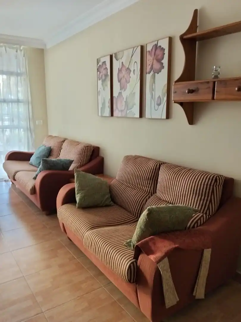 Wohnzimmer von Erdgeschoss zur Miete in Arona mit Terrasse, Möbliert und Ofen