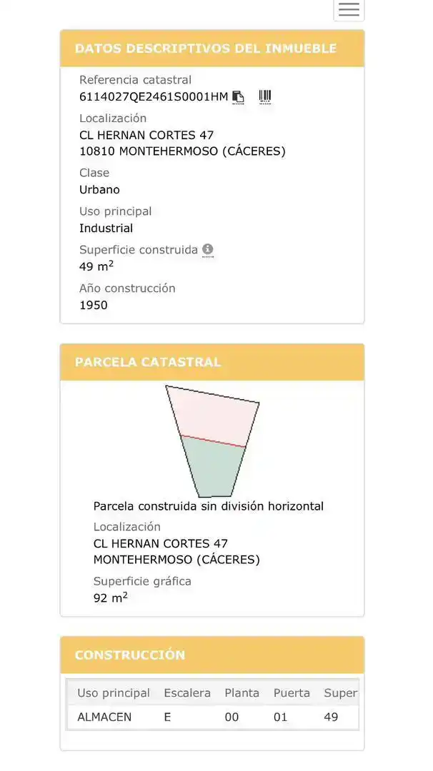 Planta baixa en venda en Montehermoso
