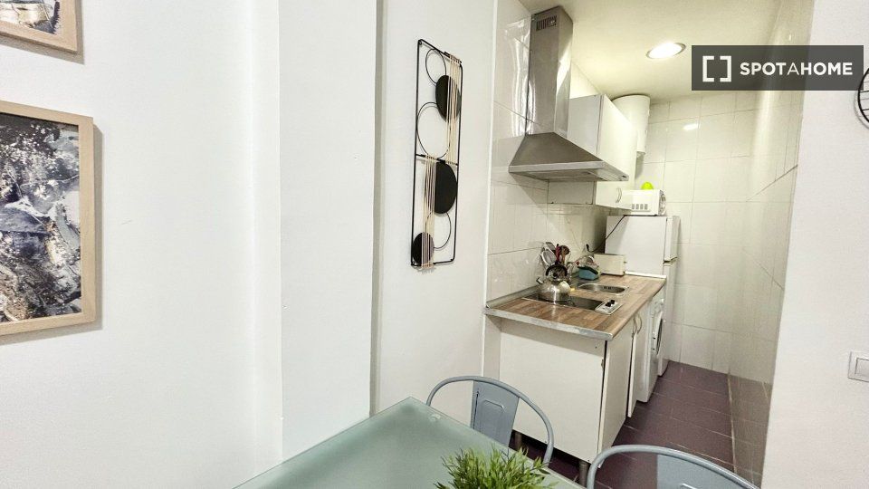 Kitchen of Flat to rent in  Madrid Capital  with Air Conditioner, Heating and Furnished