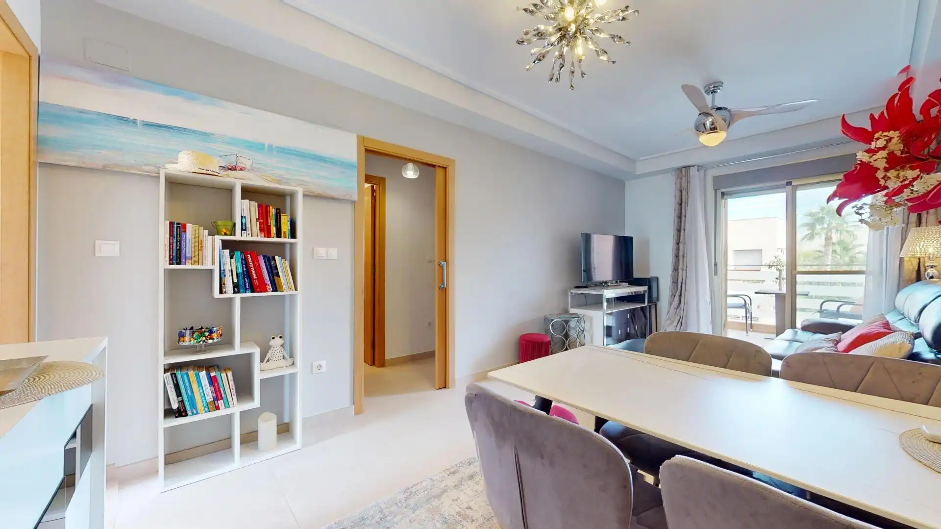 Sala d'estar de Àtic en venda en Pilar de la Horadada amb Aire condicionat, Terrassa i Moblat